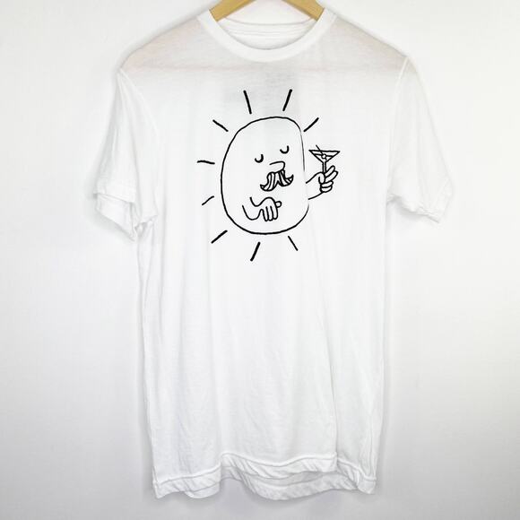 Tangerine White Black Short Sleeve Graphic T-Shirt Women's Size Medium M - Picture 1 of 5